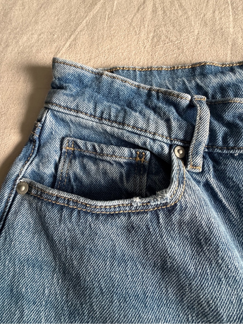 LOFT Wide Leg Jeans Size 27/4 High Rise Medium Light Blue Wash Denim - Picture 3 of 11